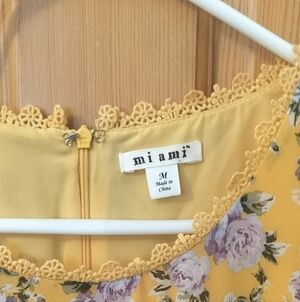 miami Yellow and Purple Floral Midi Dress